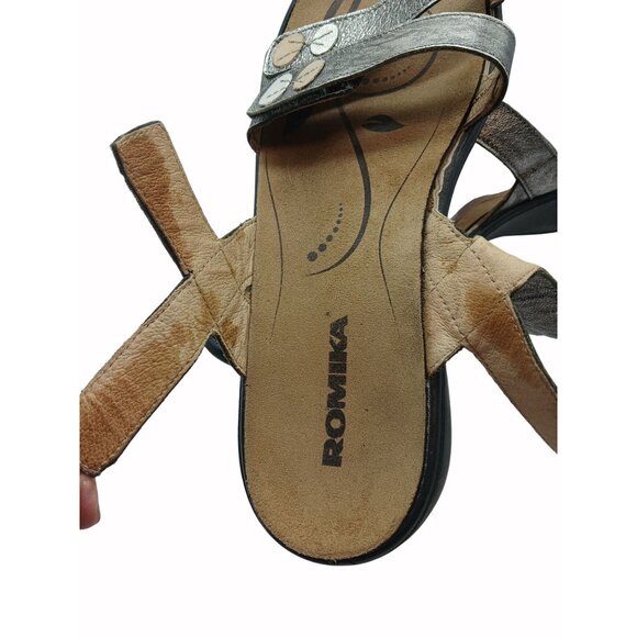 Romiko Metallic Sandals Adjustable Straps Comfort Footbed USA 11 Eur 42 Ibiza 55 - Picture 7 of 16